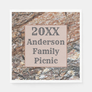 Rustic Tree Bark Annual Reunion Family Picnic Napkins