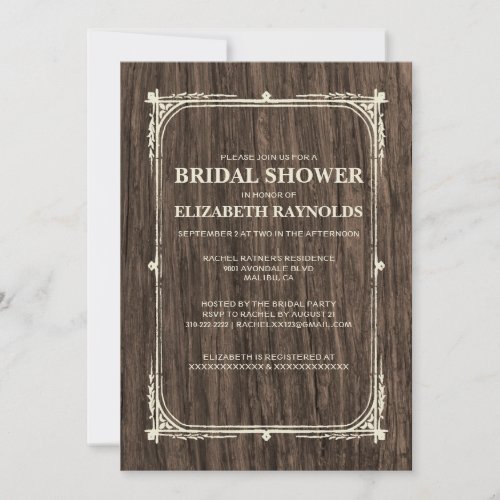 Rustic Tree Bark Bridal Shower Invitations