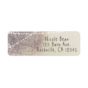 Rustic Tree Bark Country Barn Minimal Wedding Label