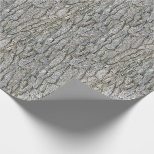 Rustic Tree Bark Gray Wrapping Paper