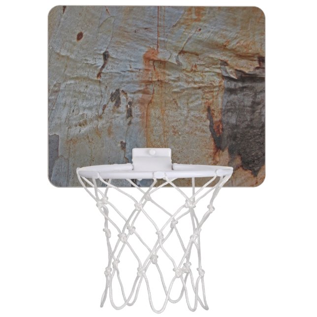 Rustic Tree Bark Photo Natural Pattern Nature Mini Basketball Hoop (Front)