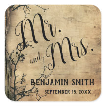 Rustic Tree Branch Vintage Brown Wedding Favor