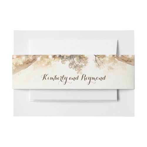 Rustic Tree Branches and Lights Invitation Belly Band