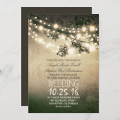 Rustic Tree Branches and Lights Vintage Wedding Invitation (Front/Back)