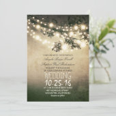 Rustic Tree Branches and Lights Vintage Wedding Invitation (Standing Front)