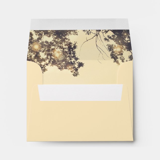 Rustic Tree Branches and String Lights RSVP Envelope (Back (Bottom))