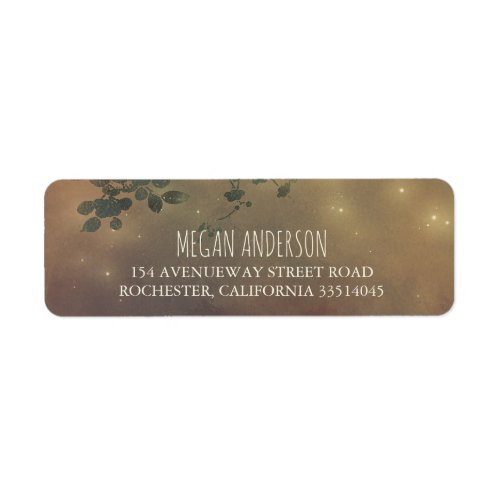 Rustic Tree Branches and String Lights Wedding Label - Rustic country string lights branches wedding return address labels