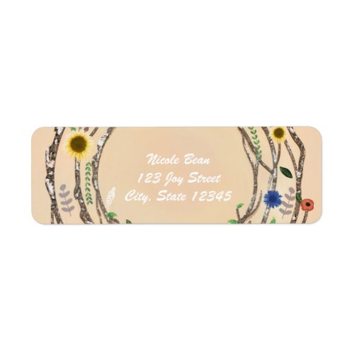 Rustic Tree Branches Floral Vintage Address Labels