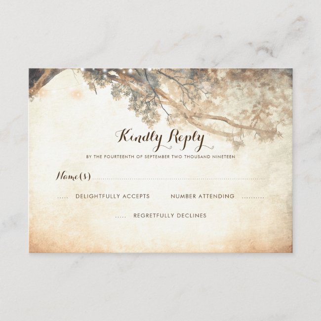 Rustic Tree Branches Outdoor Wedding RSVP