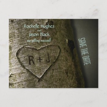 Rustic Tree Carve -- Save The Date Invitation by Trifecta_Designs at Zazzle