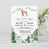 Rustic Tree Deer Wedding Invitation (Standing Front)