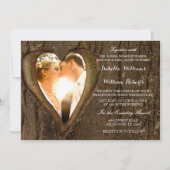 Rustic Tree Heart Wedding Photo Invitation (Front)