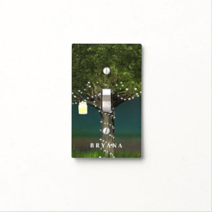 Rustic Tree & Lights Country Light Switch Cover