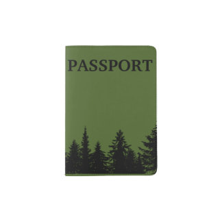 Rustic Tree Line Silhouette Passport Holder