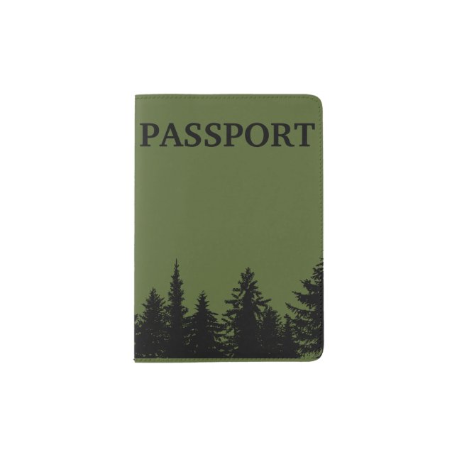 Rustic Tree Line Silhouette Passport Holder (Front)