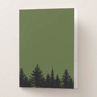 Rustic Tree Line Silhouette Pocket Folder