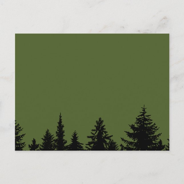 Rustic Tree Line Silhouette Postcard (Front)