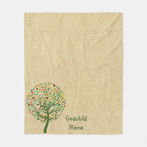 Rustic Tree of Life Teen Goddaughter Personalized Fleece Blanket