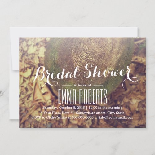 Rustic Tree Ring Bridal Shower 5x7 Paper Invitation Card