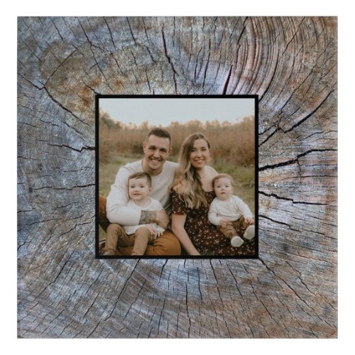 Rustic tree_ring distressed wood grain rustic tree acrylic print
