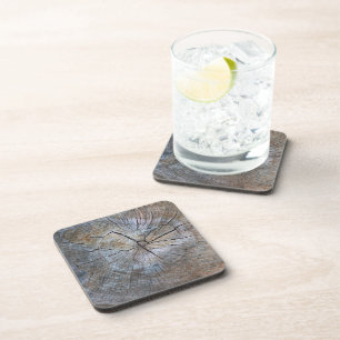 Rustic Tree ring pattern Beverage Coaster