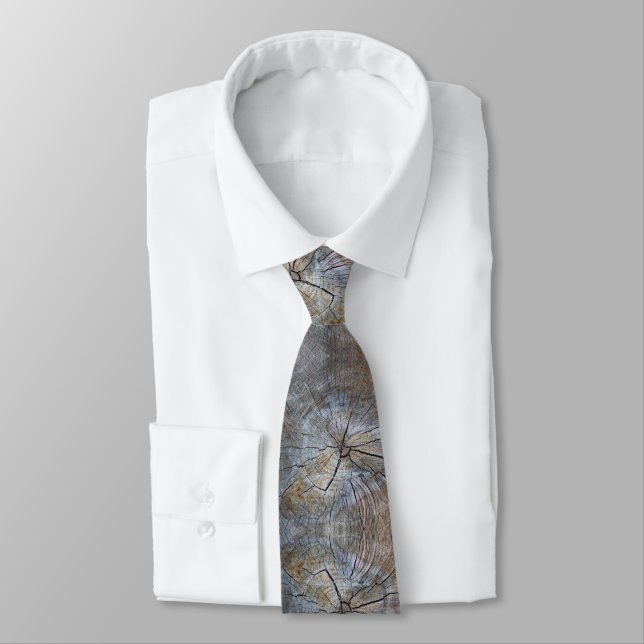 Rustic Tree ring pattern  Neck Tie (Tied)