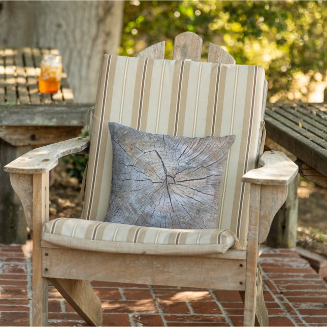 Rustic Tree ring pattern  Outdoor Pillow (Chair)