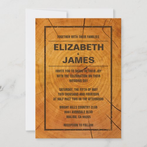 Rustic Tree Ring Wedding Invitations