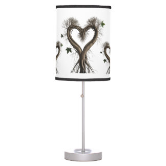 Rustic Tree Roots Heart Accent Table Lamp