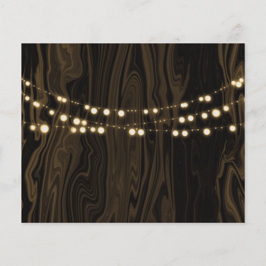 Rustic Tree & String Lights Photo Save the Date (Back)