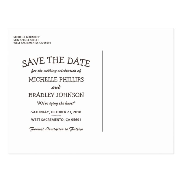 Rustic Tree & String Lights Wedding Save The Date Postcard