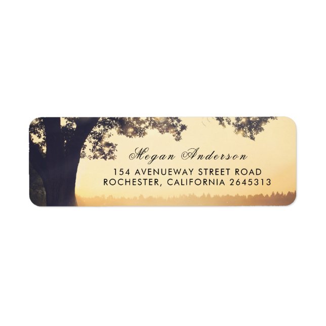 Rustic Tree Summer Wedding Label (Front)