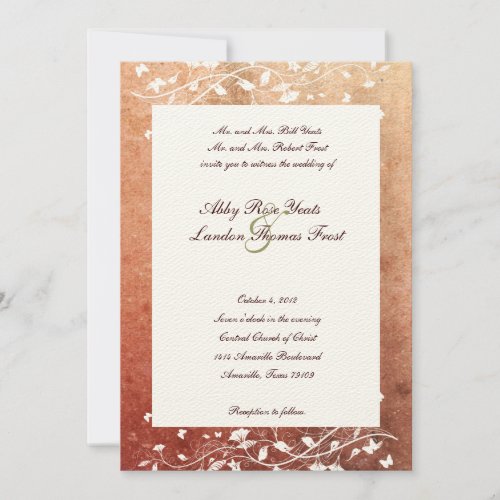 Rustic Tree Warm Red Wedding Invitation