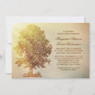 rustic tree wedding invitations