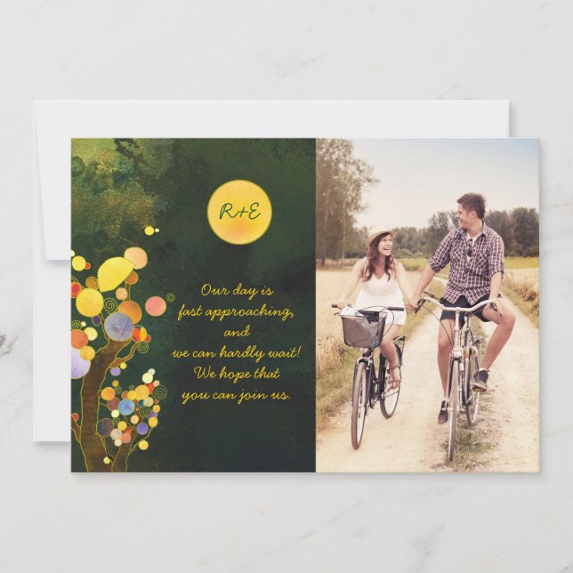 Rustic Tree Wedding Photo Save the Date (Front)