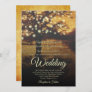 Rustic Tree with Strings of Lights Elegant Wedding Invitation