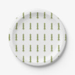 Rustic Tree Woodland Forest Pattern Modern Green Paper Plates