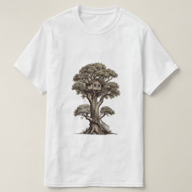 Rustic Treehouse Retreat" Description: T-Shirt (Design Front)