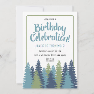 Rustic Trees Birthday Invitation