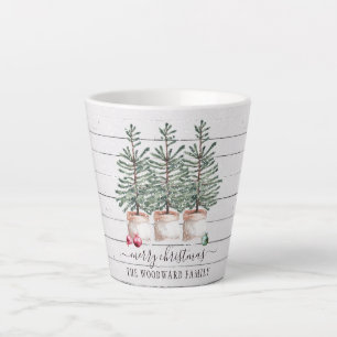 Rustic Trees Christmas Holiday Latte Mug