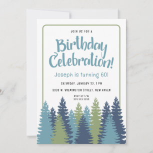 Rustic Trees Nature Theme Birthday Invitation