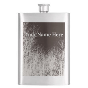 Rustic Trees Personalized Classic Flask