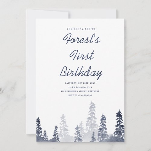 Rustic Trees Watercolor kids birthday party