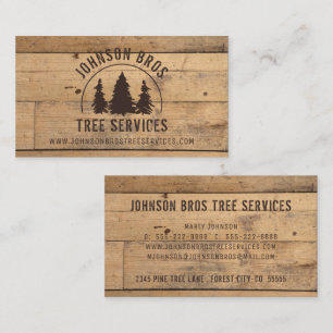 Rustic Trees Wood Plank Business Card
