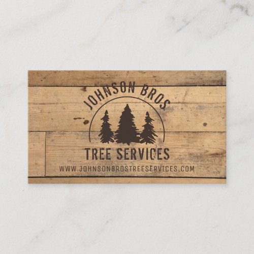 Rustic Trees Wood Plank Business Card