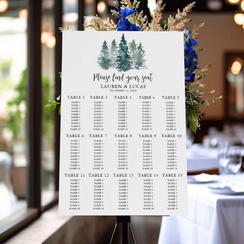 Rustic Trees Woodland Forest Winter Wedding Foam Board