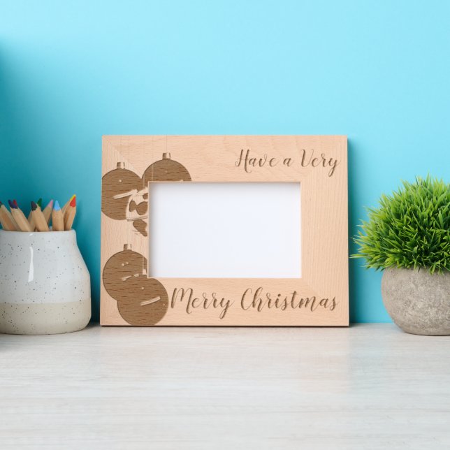Rustic Trendy Have a Very Merry Christmas Engraved Frames (Front)
