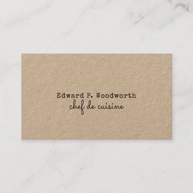 Rustic Trendy  Restaurant Gourmet Chef Business Card (Front)