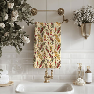 Rustic Tribal Towel Arrows and Feathers Design