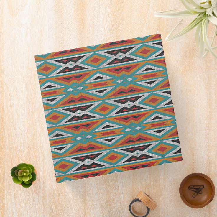 Rustic Tribe Mosaic Native American Indian Pattern Binder | Zazzle